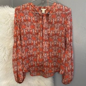 FOREVER 21 Long Sleeve Flowy Blouse